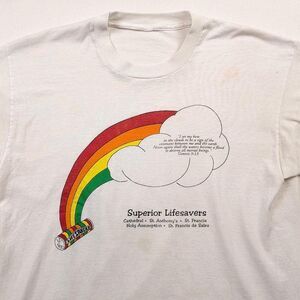 Vintage Lifesavers Obscure Jesus Bile Quote Tshirt 90s Retro White